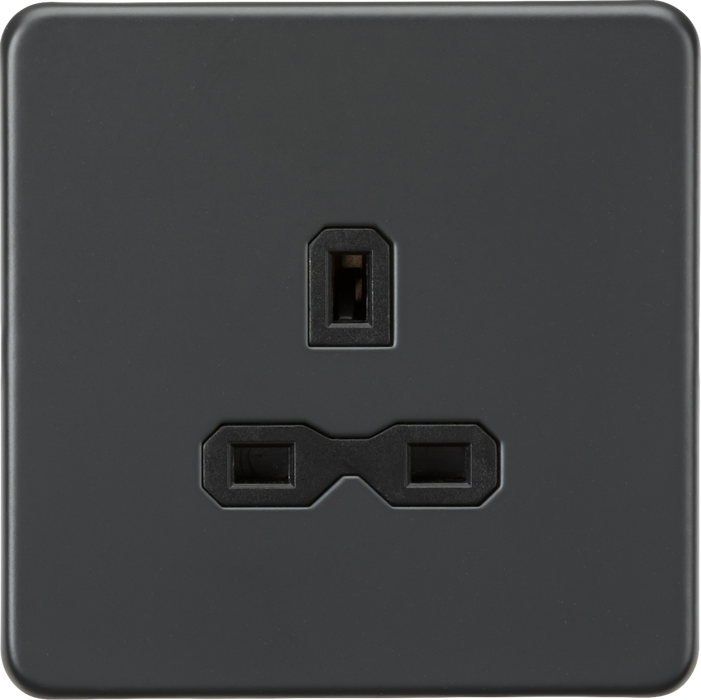 Knightsbridge SFR7000UAT 13A 1G Unswitched socket - Anthracite with black insert