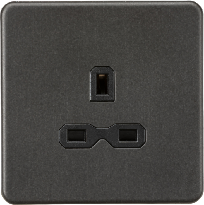 Knightsbridge SFR7000USB 13A 1G Unswitched socket -Smoked Bronze with black insert