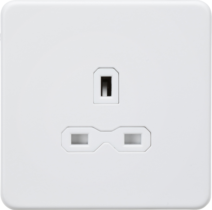 Knightsbridge SFR7000UMW 13A 1G Unswitched socket - Matt White with white insert