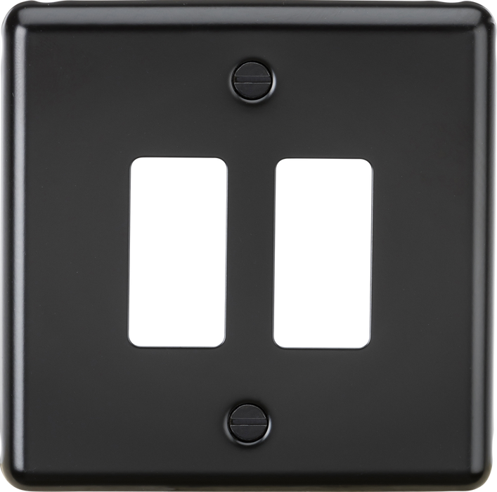 Knightsbridge GDCL2MB 2G Grid Faceplate - Matt Black