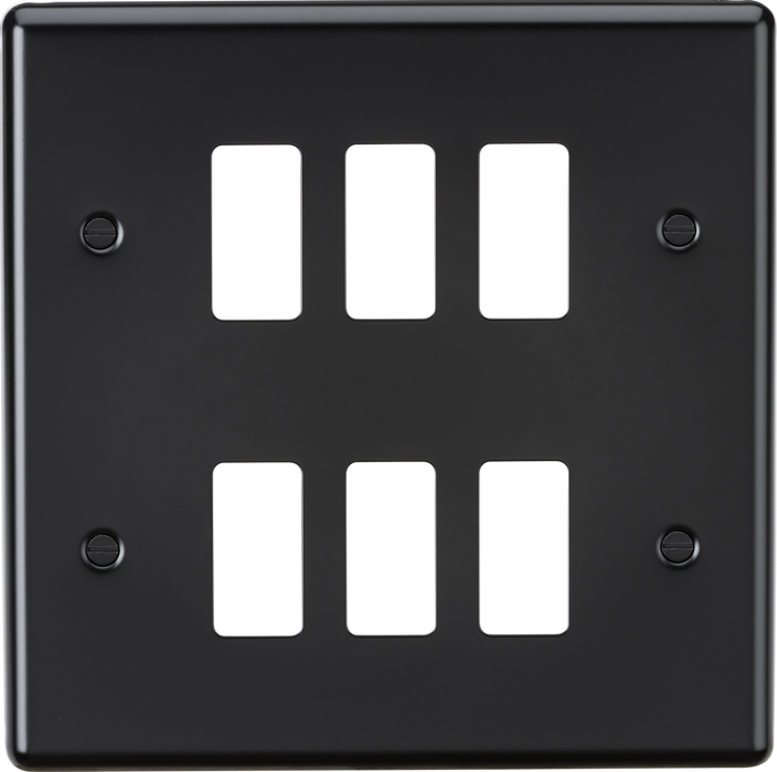 Knightsbridge GDCL6MB 6G Grid Faceplate - Matt Black