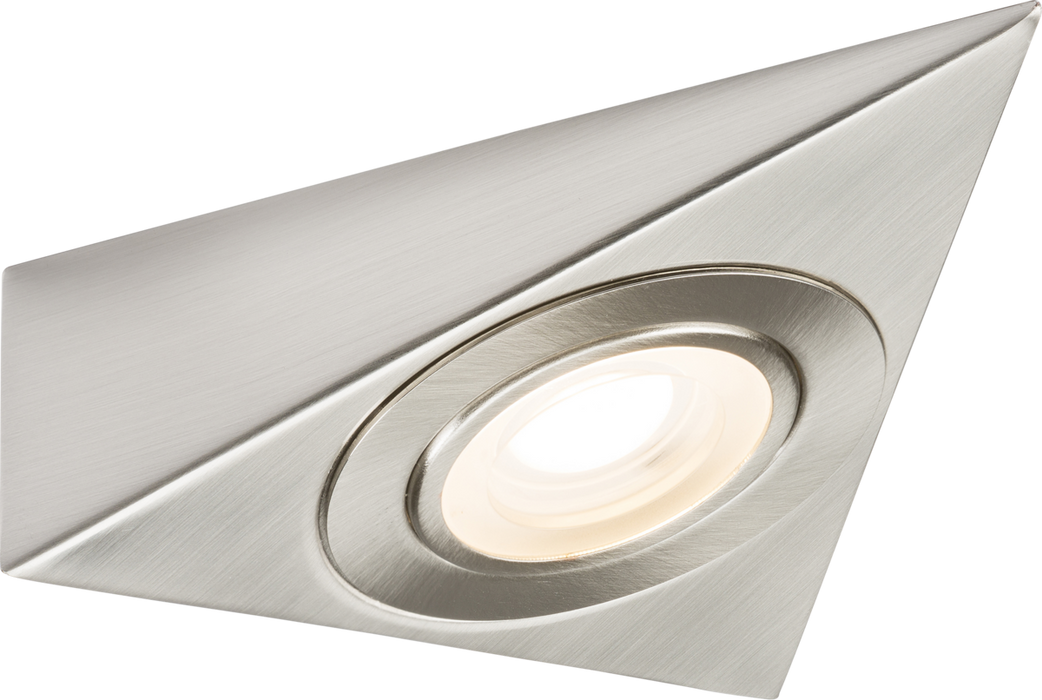 Knightsbridge TRIBCTBC 230V 2W LED Triangular Under Cabinet Light with Adjustable CCT - Brushed Chrome