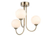 Firstlight 2886AB Lyndon 3 Light Flush Ceiling Fitting Antique Brass with Opal White Glass Firstlight - Sparks Warehouse