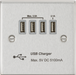 Knightsbridge CSQUADBCG Quad USB Charger Outlet (5.1A) - Brushed Chrome with Grey Insert ML Knightsbridge - Sparks Warehouse