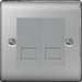 BG Nexus NBSBTM2 Brushed Steel 2G Telephone Master Socket - BG - Sparks Warehouse