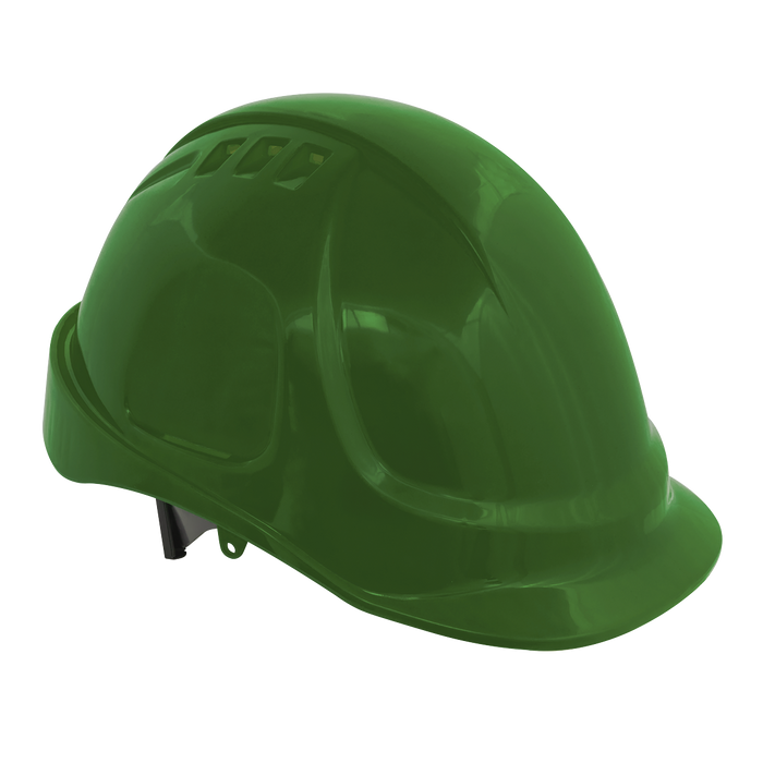 Sealey 502G - Plus Safety Helmet - Vented (Green) Safety Products Sealey - Sparks Warehouse