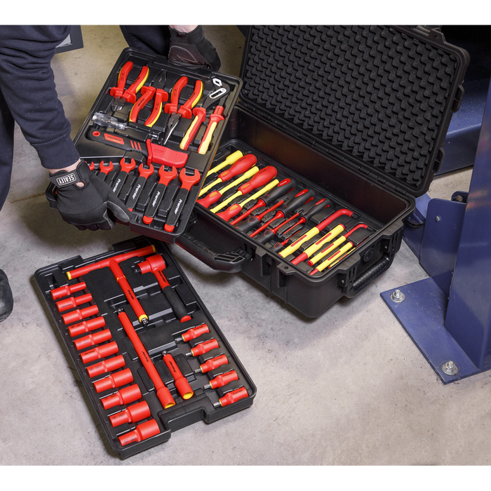 Sealey - AK7938 1000V Insulated Tool Kit 3/8"Sq Drive 50pc Tool Kits Sealey - Sparks Warehouse