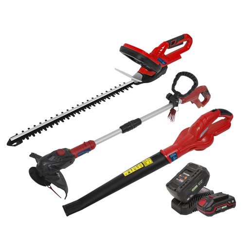 Sealey - CP20VCOMBO6 20V Series 3 x Garden Power Tool Kit - 2 Batteries One Battery Platforms Sealey - Sparks Warehouse