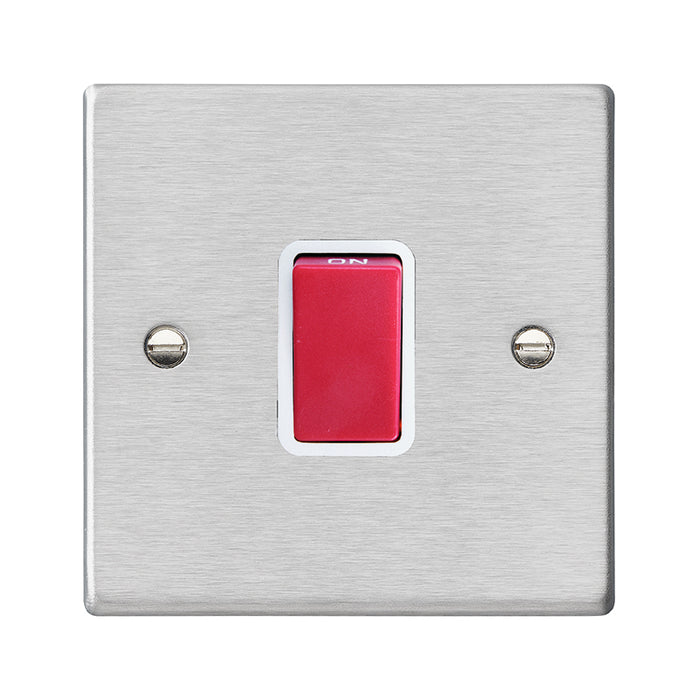 Hamilton 7445W - Hart SS 1g 45A Double Pole Red Rkr/WH