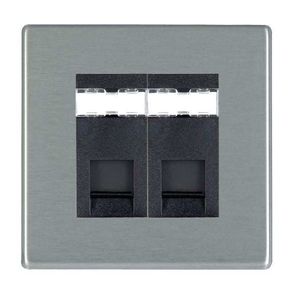 Hamilton 74C2J12B - Hart CFX SS 2g RJ12 Outlet-Unshield BL