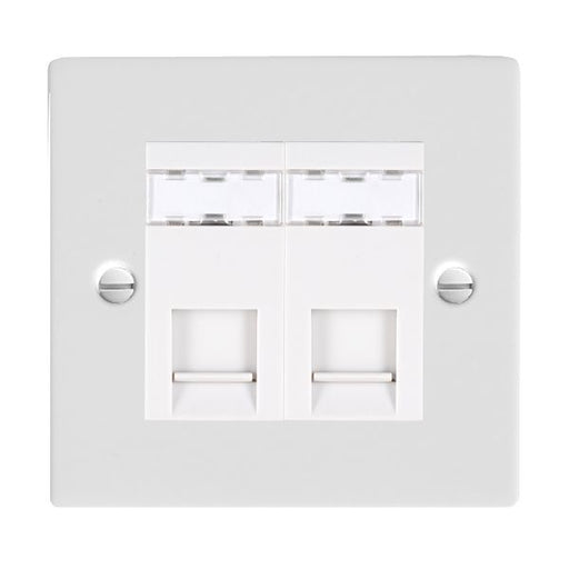 Hamilton 802J12W - Sher Glo/Wh 2g RJ12 Outlet-Unshield WH