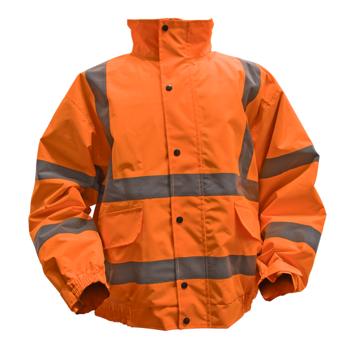 Sealey - Hi-Vis Orange Jacket with Quilted Lining & Elasticated Waist - Large Safety Products Sealey - Sparks Warehouse