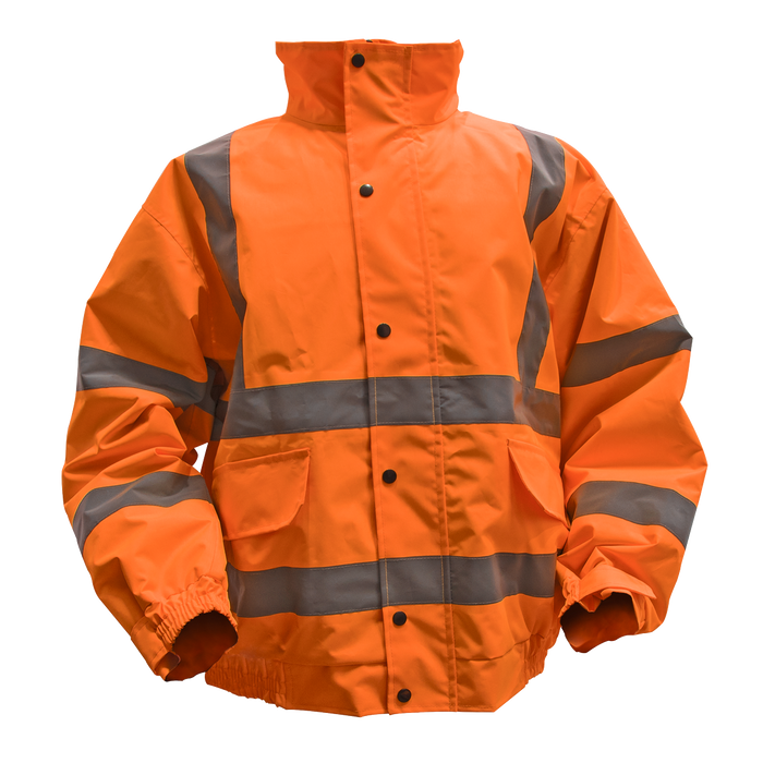 Sealey - Hi-Vis Orange Jacket with Quilted Lining & Elasticated Waist - Large Safety Products Sealey - Sparks Warehouse