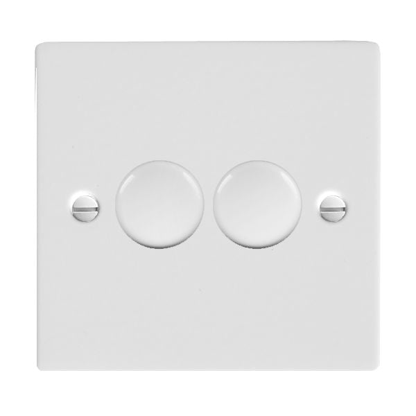 Hamilton 802X40 - Sher Glo/Wh 2g 400W 2 way Dimmer WH