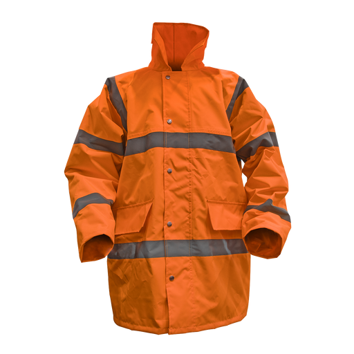 Sealey - Hi-Vis Orange Motorway Jacket with Quilted Lining - Large Safety Products Sealey - Sparks Warehouse