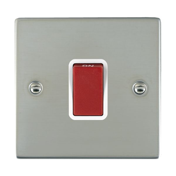 Hamilton 8345W - Sher BS 1g 45A Double Pole Red Rkr/WH