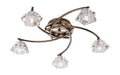 Firstlight 8365AB Clara 5 Light Flush Fitting - Antique Brass with Clear Glass - Firstlight - sparks-warehouse