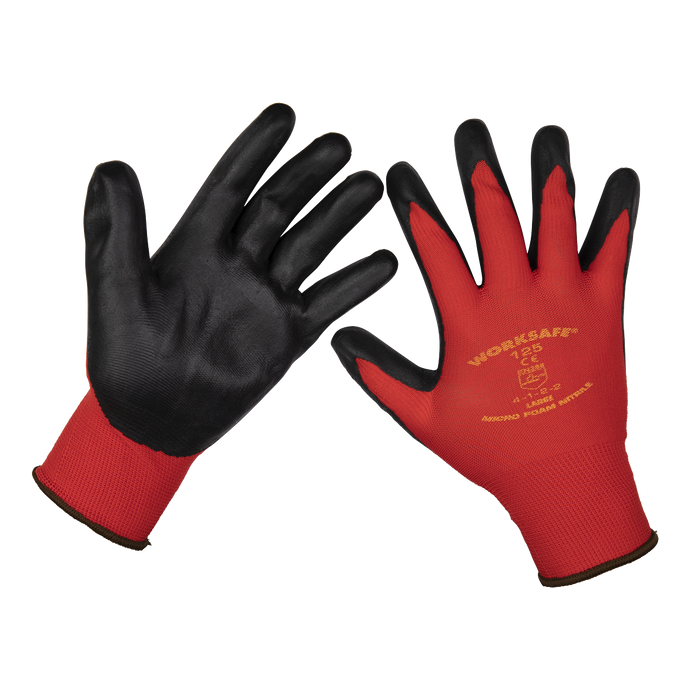 Sealey - 9125L/B120 Flexi Grip Nitrile Palm Gloves (Large) - Pack of 120 Pairs Safety Products Sealey - Sparks Warehouse