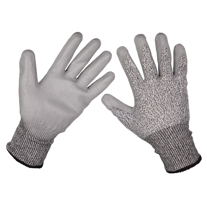 Sealey - 9139L Anti-Cut PU Gloves (Cut Level C - Large) - Pair Safety Products Sealey - Sparks Warehouse