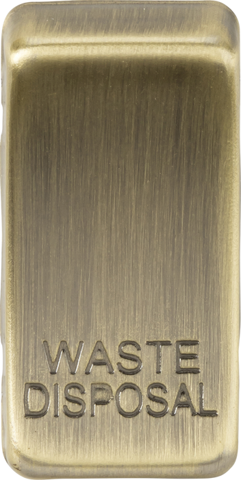 Knightsbridge GDWASTEAB Switch cover "marked WASTE DISPOSAL" - antique brass ML Knightsbridge - Sparks Warehouse