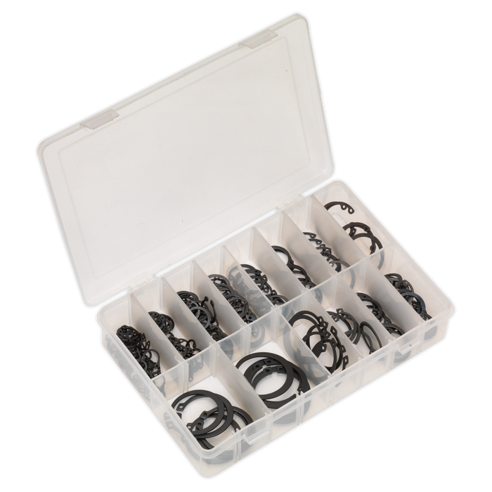 Sealey - AB017CC Circlip Assortment 200pc Internal & External Metric Consumables Sealey - Sparks Warehouse