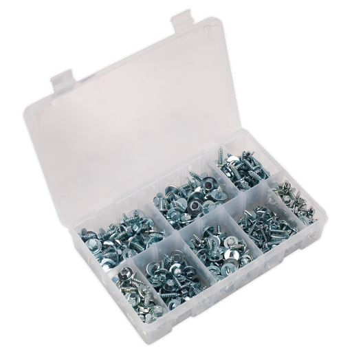 Sealey - AB067SM Acme Screw with Captive Washer Assortment 300pc Zinc BS 4174CZ Consumables Sealey - Sparks Warehouse