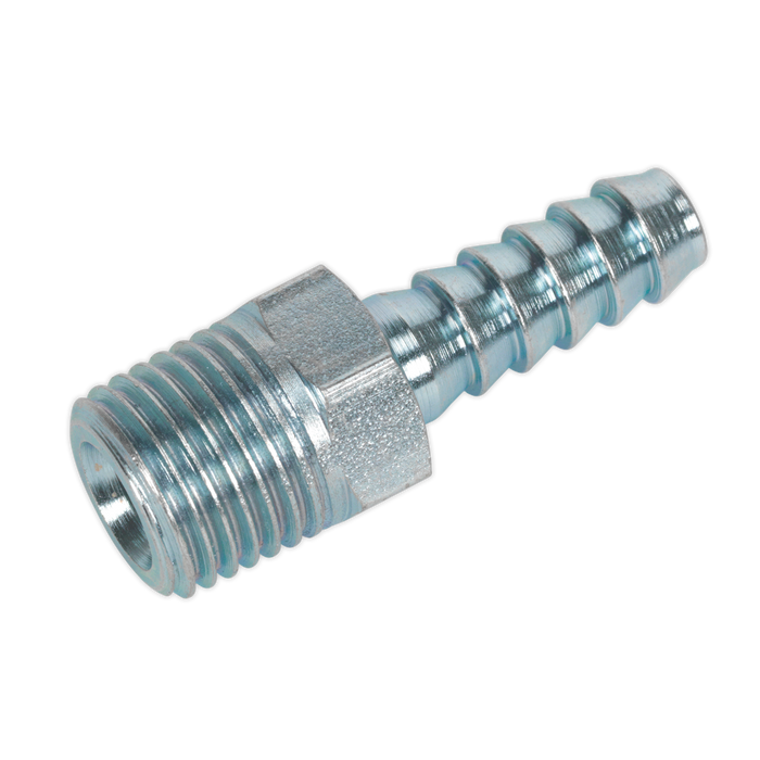 Sealey - AC08 Screwed Tailpiece Male 1/4"BSPT - 1/4" Hose Pack of 5 Compressors Sealey - Sparks Warehouse