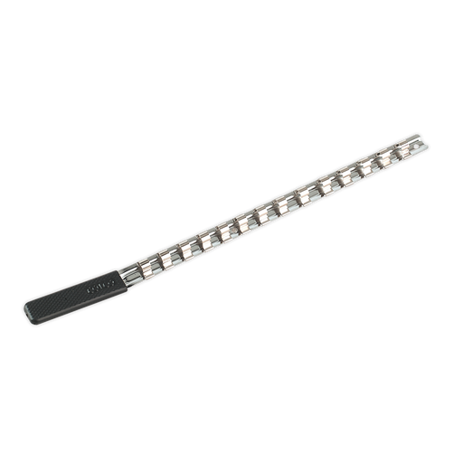 Sealey - AK3814 Socket Retaining Rail with 14 Clips 3/8"Sq Drive Hand Tools Sealey - Sparks Warehouse
