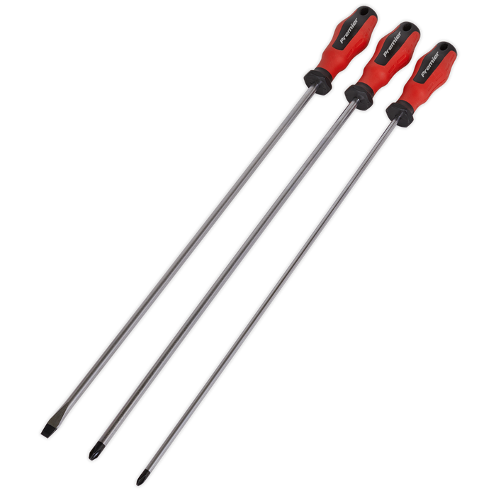 Sealey - AK4334 Screwdriver Set 3pc Extra Long PowerMAX® Hand Tools Sealey - Sparks Warehouse