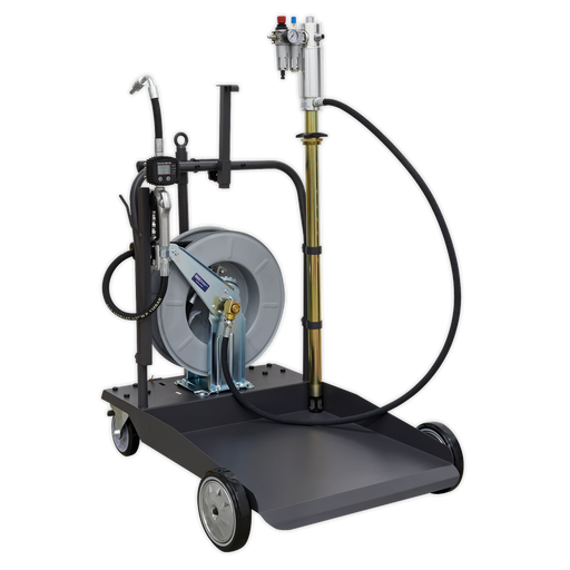 Sealey - AK4562D Oil Dispensing System Air Operated with 10m Retractable Hose Reel Lubrication Sealey - Sparks Warehouse