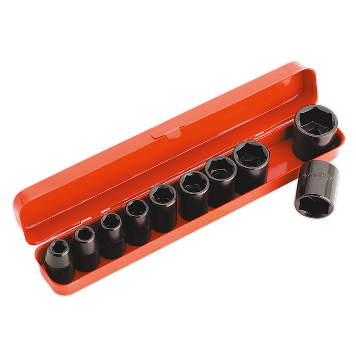 Sealey - AK56/11M Impact Socket Set 10pc 1/2"Sq Drive Metric Hand Tools Sealey - Sparks Warehouse