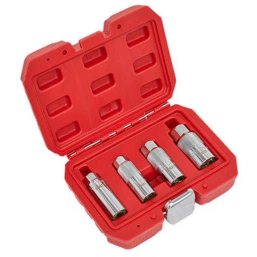 Sealey - AK65561 Magnetic Spark Plug Socket Set 4pc 3/8"Sq Drive Vehicle Service Tools Sealey - Sparks Warehouse