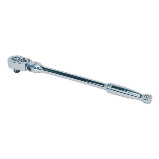 Sealey - AK661F Ratchet Wrench Flexi-Head 300mm 3/8"Sq Drive Pear-Head Flip Reverse Hand Tools Sealey - Sparks Warehouse