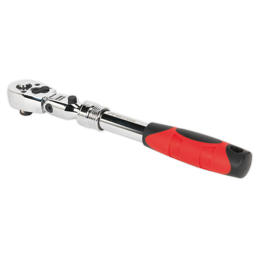 Sealey - AK6681 Flexi-Head Ratchet Wrench 3/8"Sq Drive Extendable Hand Tools Sealey - Sparks Warehouse