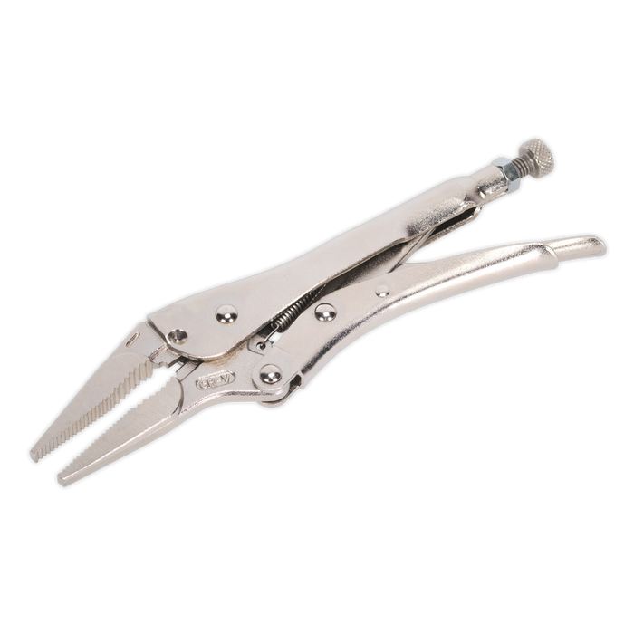 Sealey - AK6825 Locking Pliers Long Nose 210mm 0-60mm Capacity Hand Tools Sealey - Sparks Warehouse