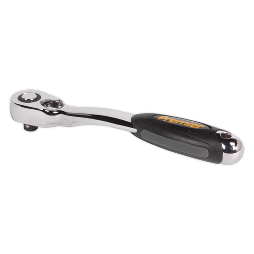Sealey - AK7946 Ratchet Wrench 1/4"Sq Drive Offset Pear-Head Flip Reverse Hand Tools Sealey - Sparks Warehouse