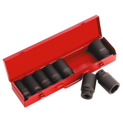 Sealey - AK80/9M Impact Socket Set 8pc 3/4"Sq Drive Deep Metric Hand Tools Sealey - Sparks Warehouse