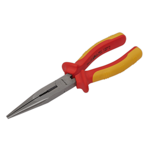 Sealey - AK83457 Long Nose Pliers 200mm VDE Approved Hand Tools Sealey - Sparks Warehouse