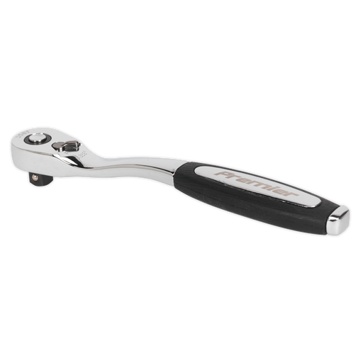 Sealey - AK8974 Ratchet Wrench 3/8"Sq Drive Offset Pear-Head Flip Reverse Hand Tools Sealey - Sparks Warehouse