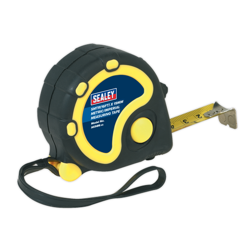 Sealey - AK989 Rubber Measuring Tape 5m(16ft) x 19mm Metric/Imperial Hand Tools Sealey - Sparks Warehouse