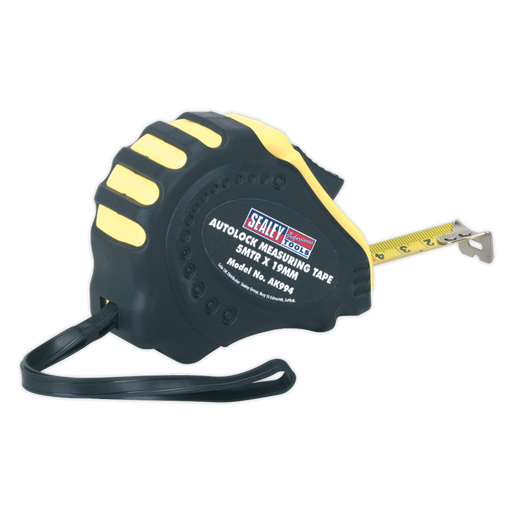 Sealey - AK994 Autolock Measuring Tape 5m(16ft) x 19mm Metric/Imperial Hand Tools Sealey - Sparks Warehouse