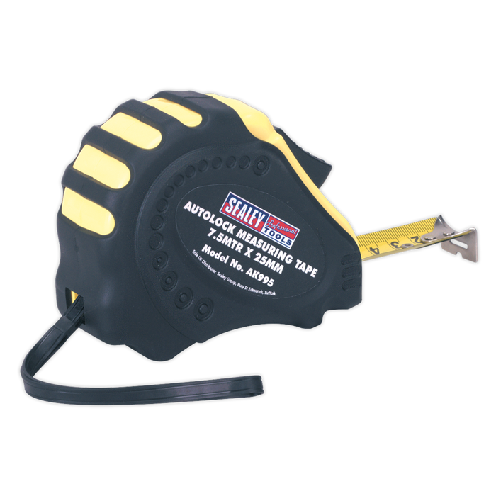 Sealey - AK995 Autolock Measuring Tape 7.5m(25ft) x 25mm Metric/Imperial Hand Tools Sealey - Sparks Warehouse