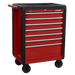 Sealey - AP3407 Rollcab 7 Drawer with Ball Bearing Slides - Red Storage & Workstations Sealey - Sparks Warehouse