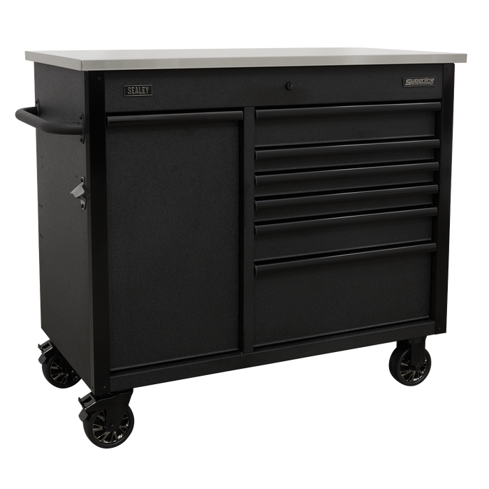 Sealey - AP4206BE Mobile Tool Cabinet 1120mm with Power Tool Charging Drawer Storage & Workstations Sealey - Sparks Warehouse