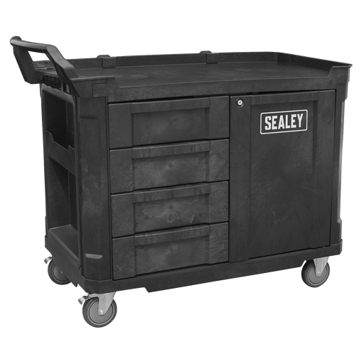 Sealey - AP47PWS Mobile Workstation 4 Drawer & Cupboard 1210mm Storage & Workstations Sealey - Sparks Warehouse