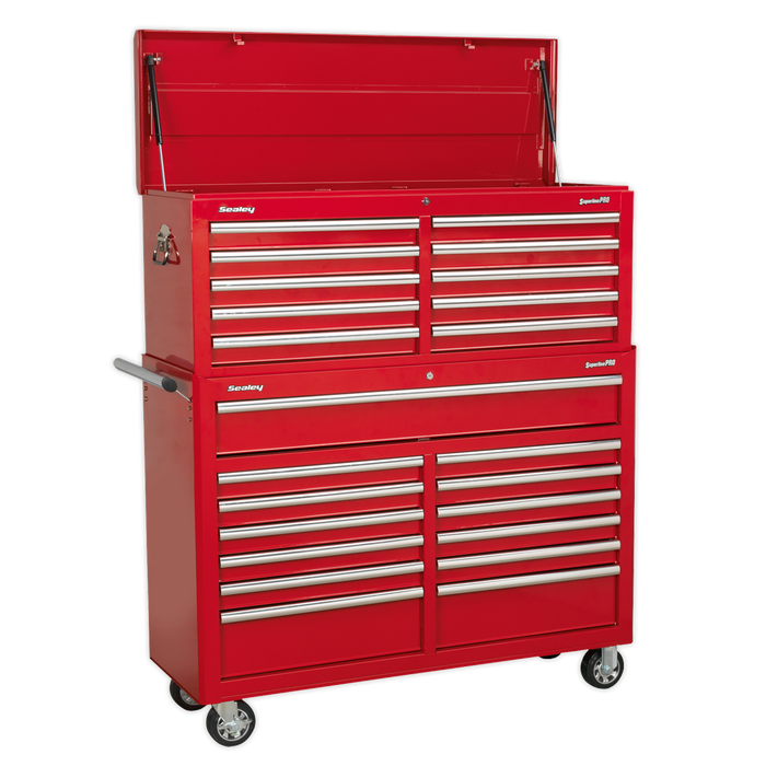 Sealey - Tool Chest Combination 23 Drawer with Ball Bearing Slides - Red Storage & Workstations Sealey - Sparks Warehouse