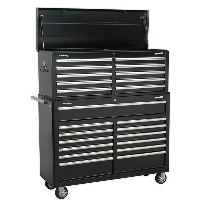 Sealey - Tool Chest Combination 23 Drawer with Ball Bearing Slides - Black Storage & Workstations Sealey - Sparks Warehouse