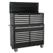 Sealey - Tool Chest Combination 23 Drawer with Ball Bearing Slides - Black Storage & Workstations Sealey - Sparks Warehouse