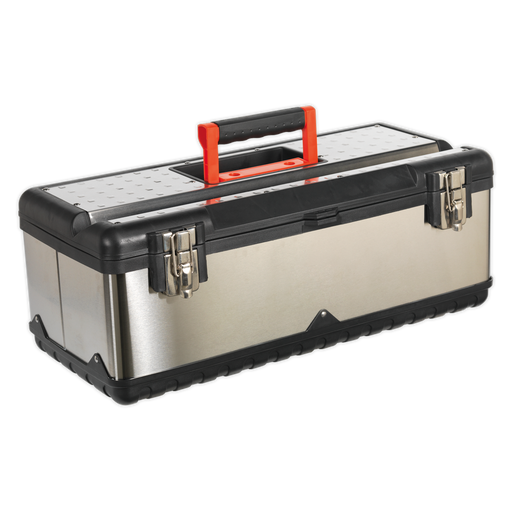 Sealey - AP580S Stainless Steel Toolbox 580mm with Tote Tray Storage & Workstations Sealey - Sparks Warehouse