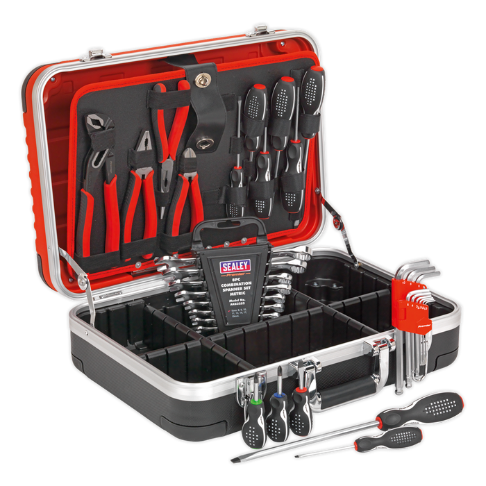 Sealey - Professional HDPE Tool Case Heavy-Duty & 32pc Tool Kit Storage & Workstations Sealey - Sparks Warehouse